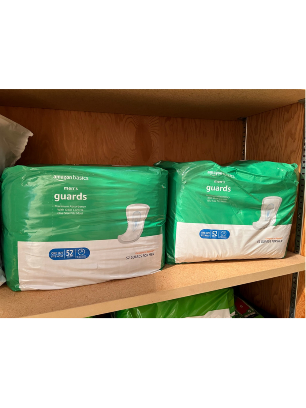 104 - Amazon Basics Men's Incontinence Guards, Max Absorbency,One size, 2-pack